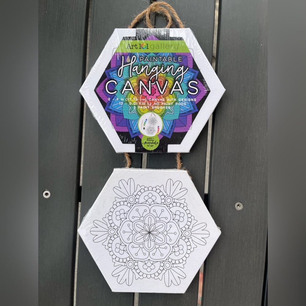 DIY ArtLounge Paintable Mandala Hanging Canvas Set
